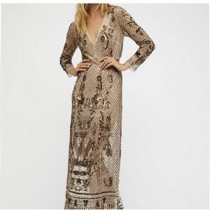 Free people art deco maxi dress